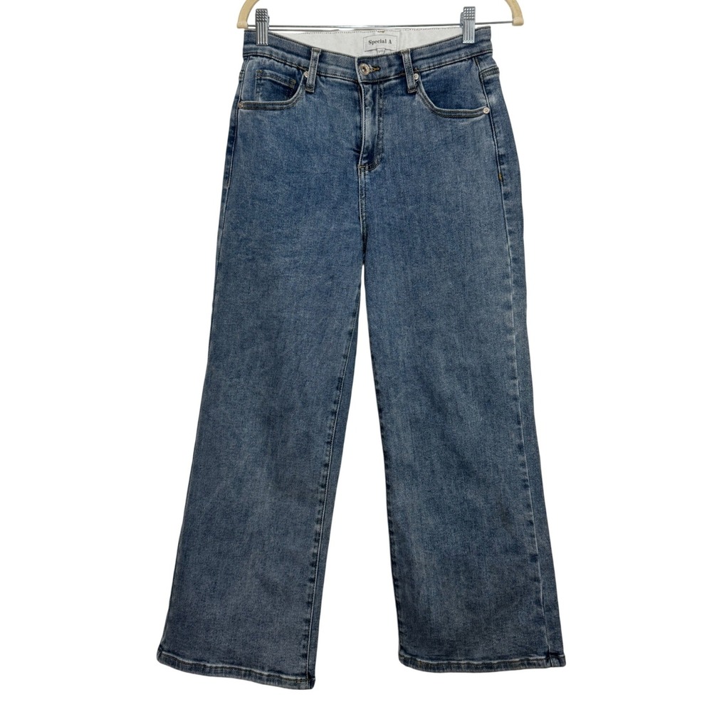 Special A Wide Leg Jeans Blue Denim High Rise Women 5/27 Flare Streetwear